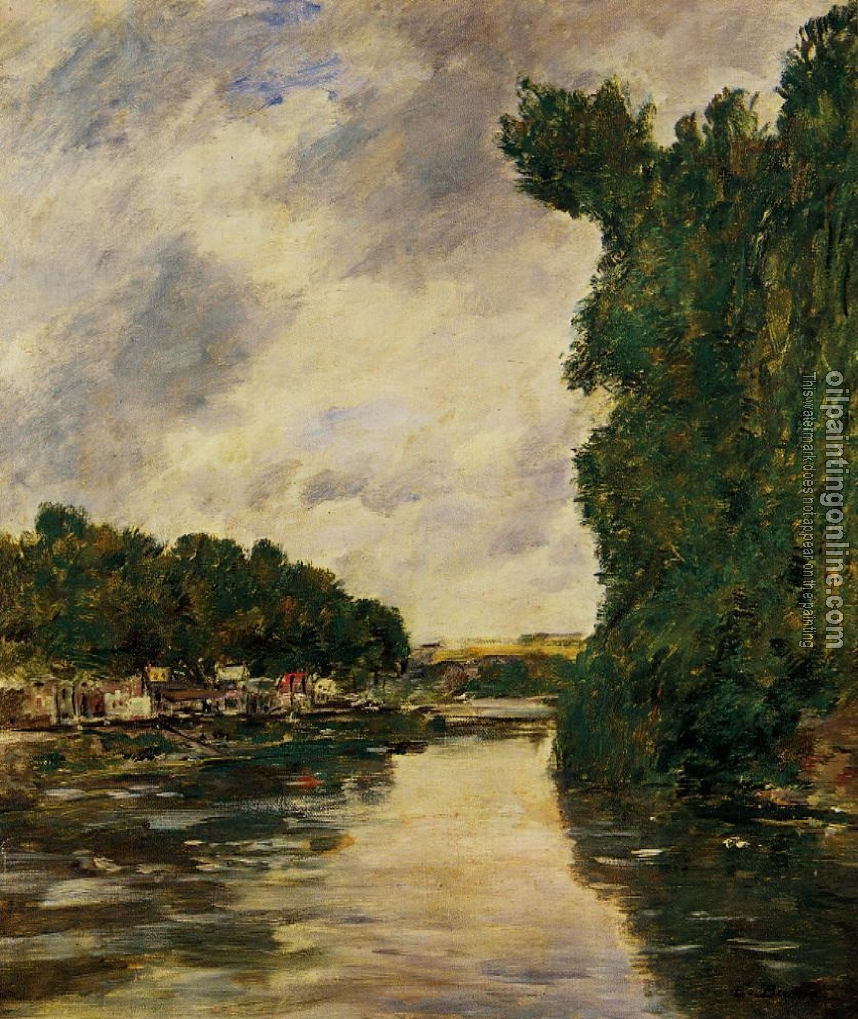 Boudin, Eugene - A River near d'Abbeville